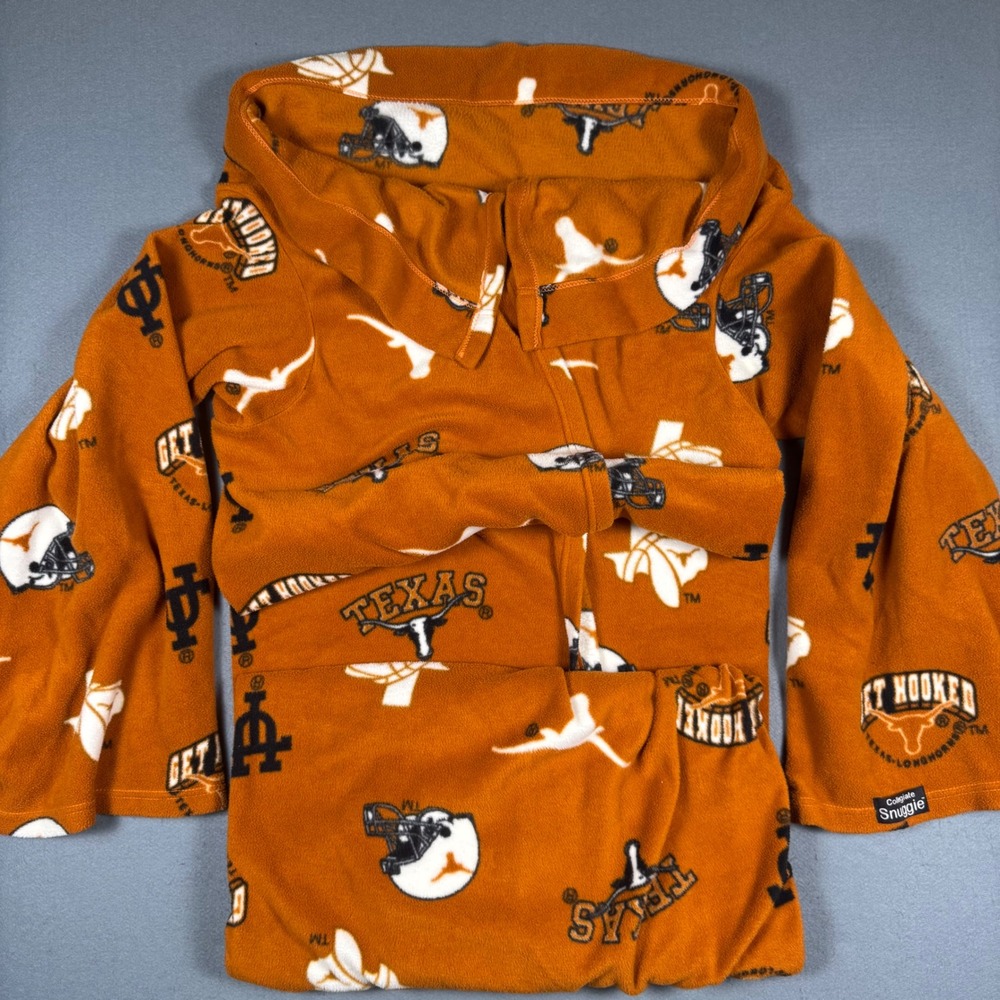 Collegiate Snuggie Texas Longhorns Blanket With Sleeves Orange Fleece Unisex